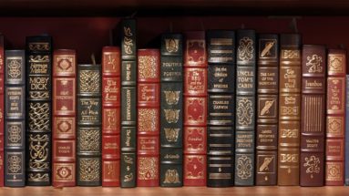 Book shelf full of classic books.