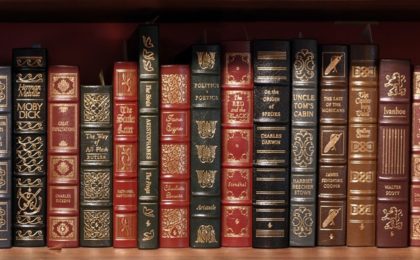 Book shelf full of classic books.